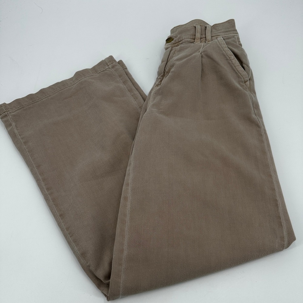 American Eagle Outfitters Womens Wide Leg Pants Khaki‎ Beige Size 00